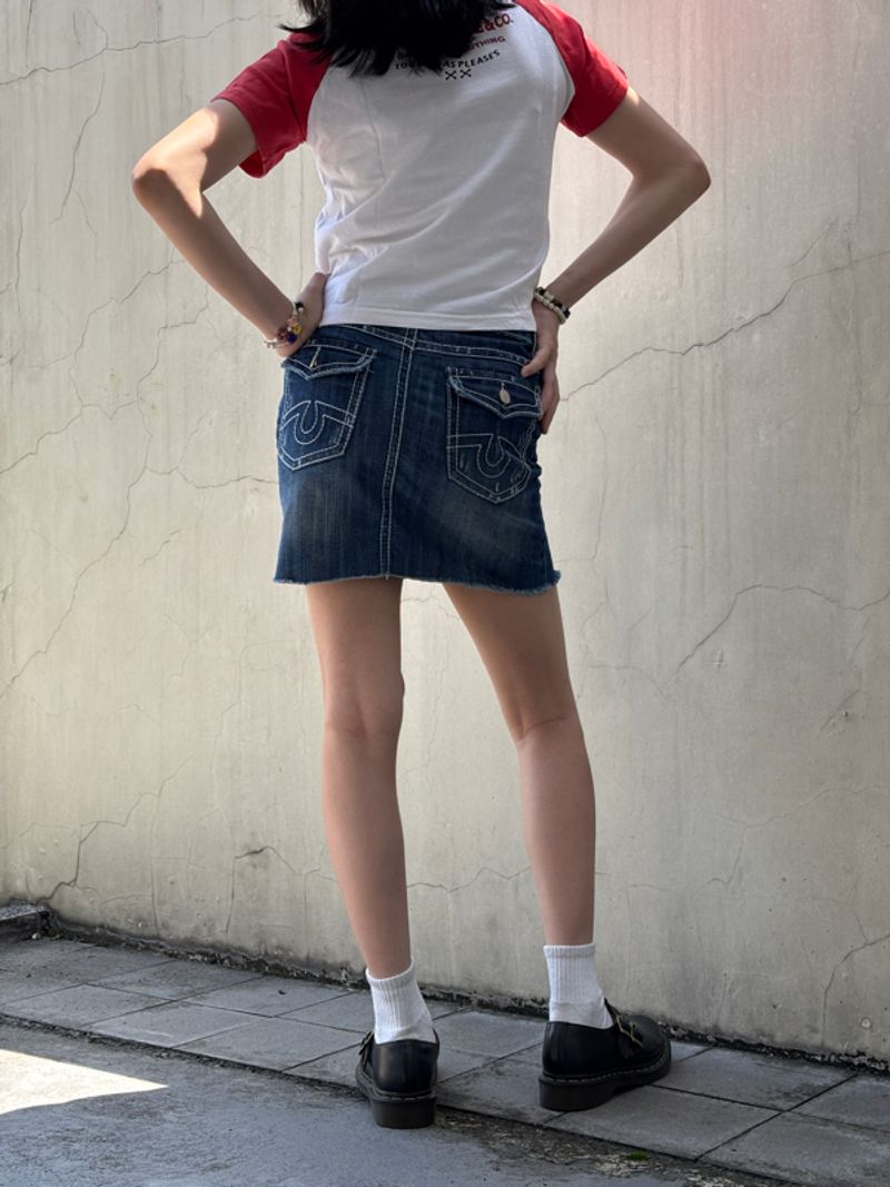 y2k beads denim mini skirt, foto 2