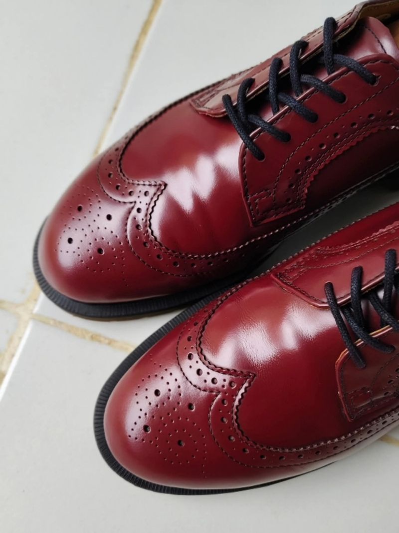 Dr martens 3989 brogue wingtip red cherry original docmart, foto 8