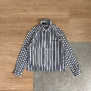 Vintage Long sleeve boxy shirt kemeja salur stripes kangol