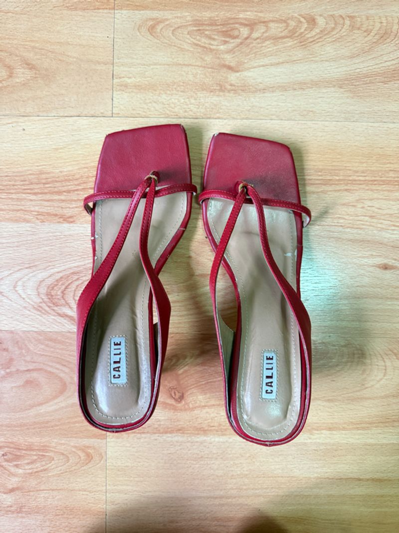 Callie Red Sandal Kitten Heels, foto 5