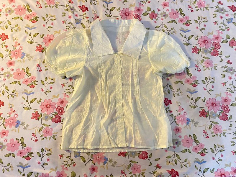 [SALE] Soft Yellow Sheer Blouse, foto 2
