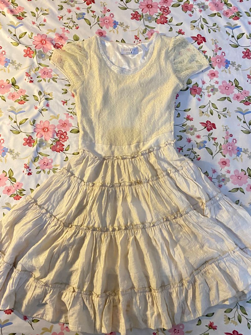 Cream Tiared Ruffle Dress, foto 2
