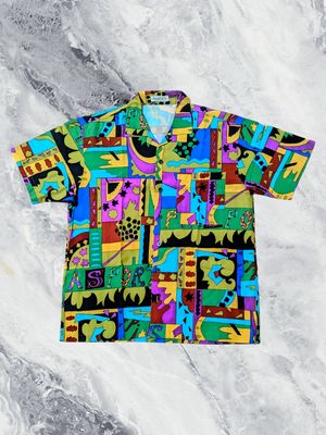 Vintage Piasport Multicolor Open collar Shirt
