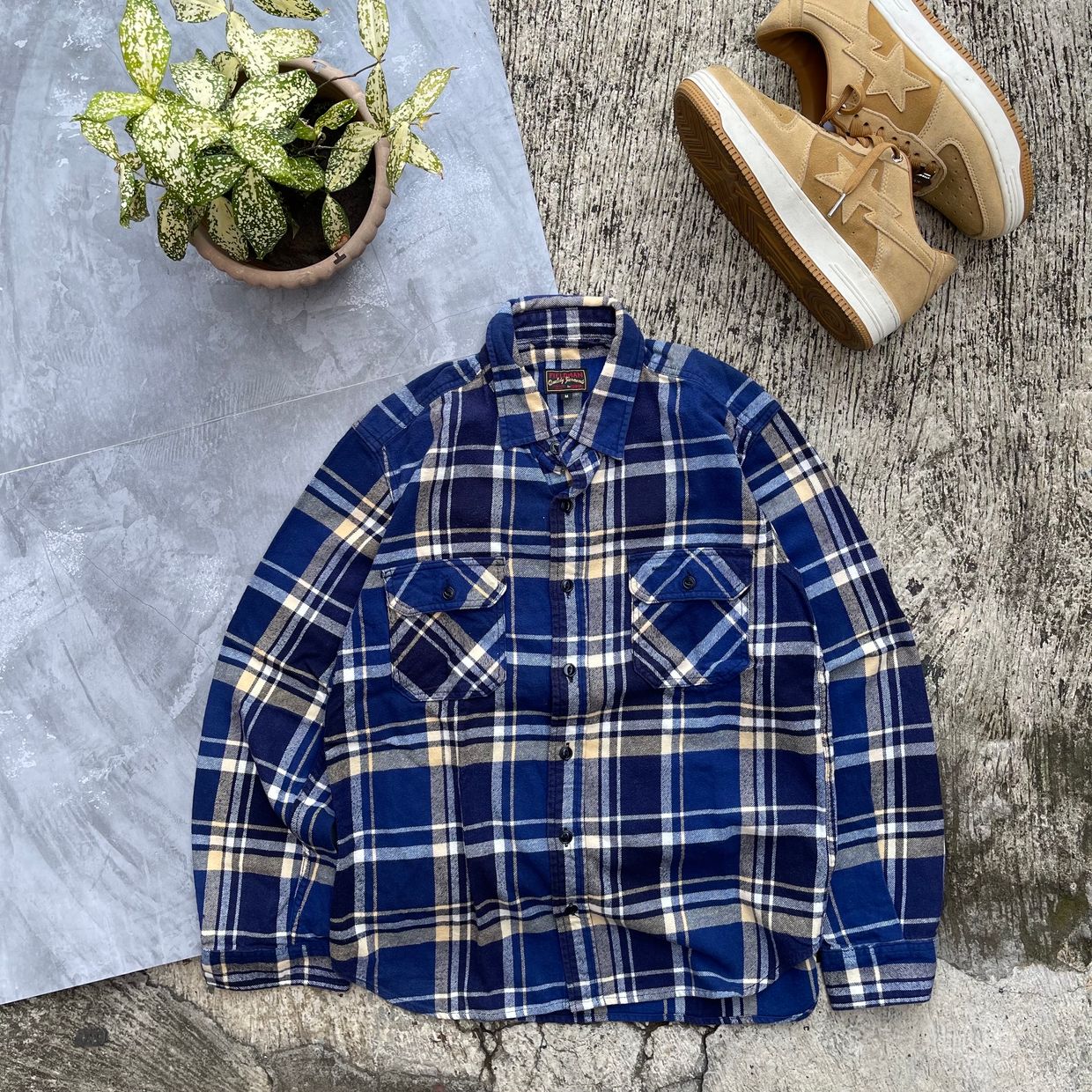 EDWIN Grunge Casual Casual shirt Pria blue