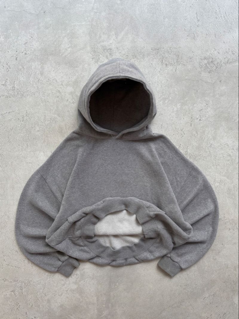 00's Heavy weight gray blank boxy hodie, foto 2