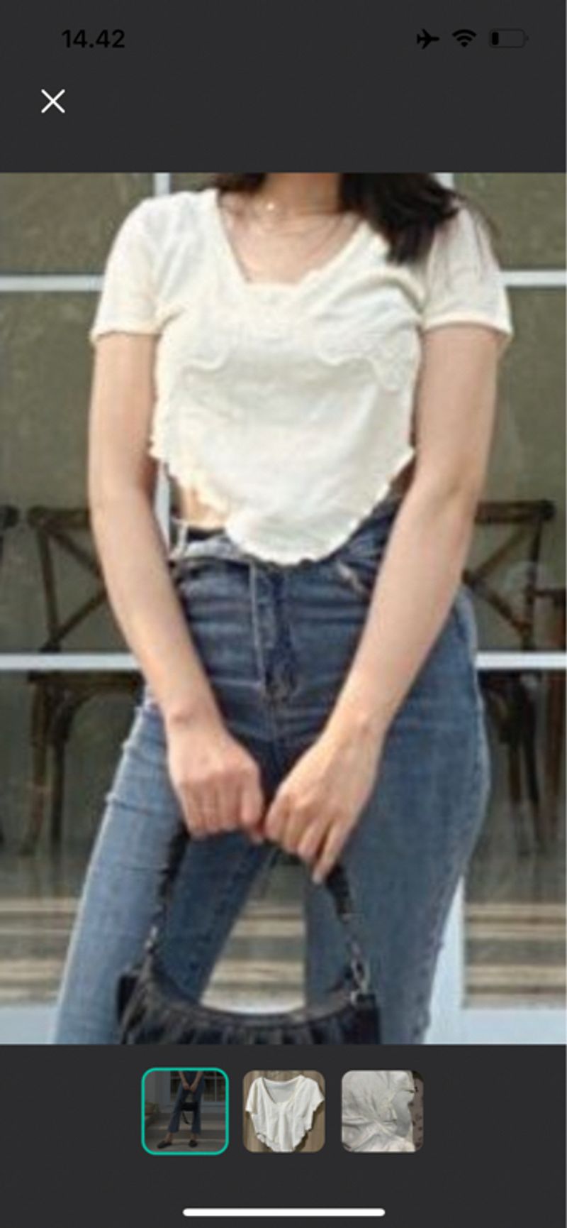 Baju crop putih, foto 3