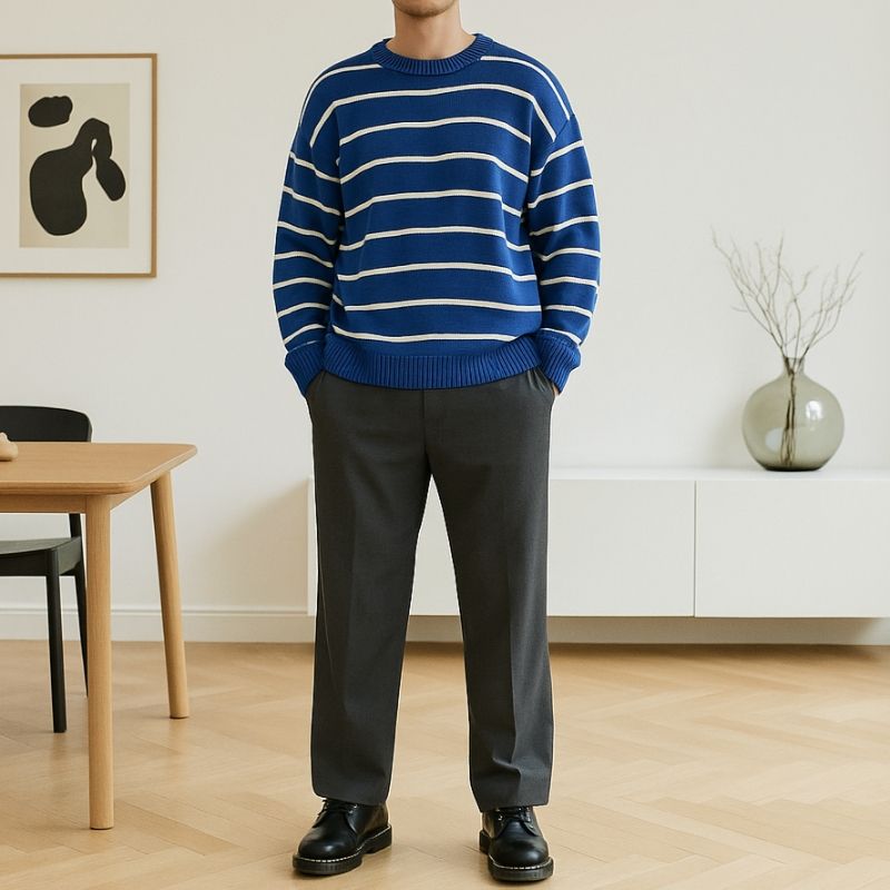 KNIT STRIPE BLUE & WHITE, foto 2