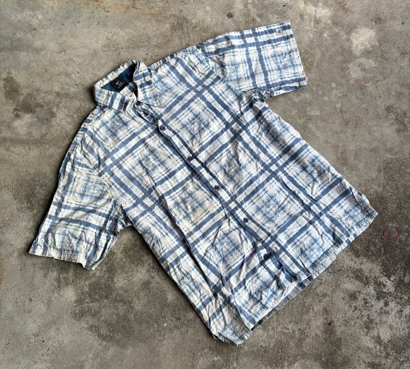 Kemeja  ACG colour biru, putih, abu abu, foto 3