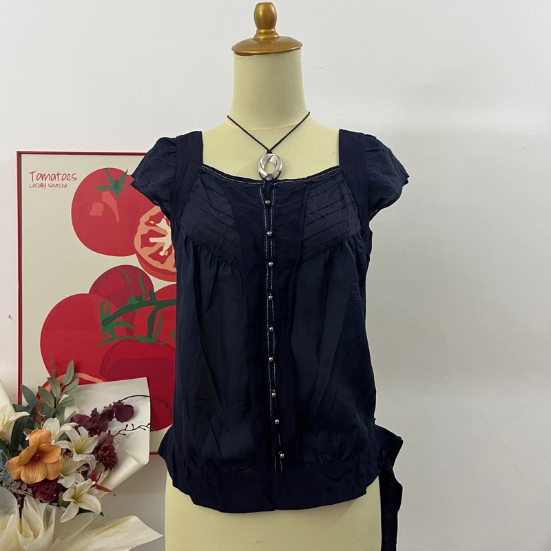 navy milkmaid shirt, foto 5