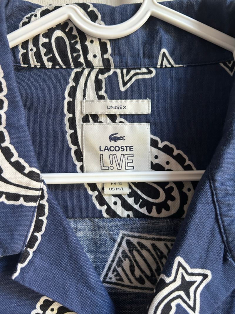 Kemeja Lacoste Live Paisley Navy, foto 3