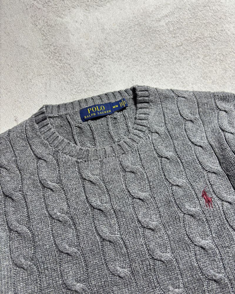 Polo Ralph Lauren cable knit grey, foto 3