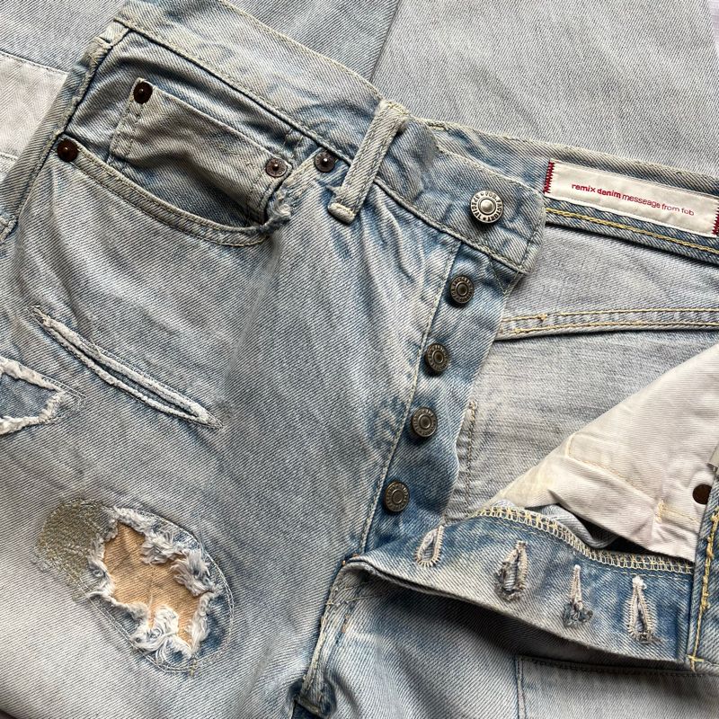 FOB Selvedge Denim Japan Distressed Patchwork, foto 4