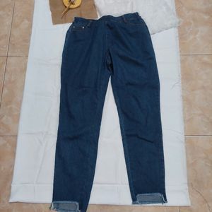 celana jeans biru tua blue jeans denim