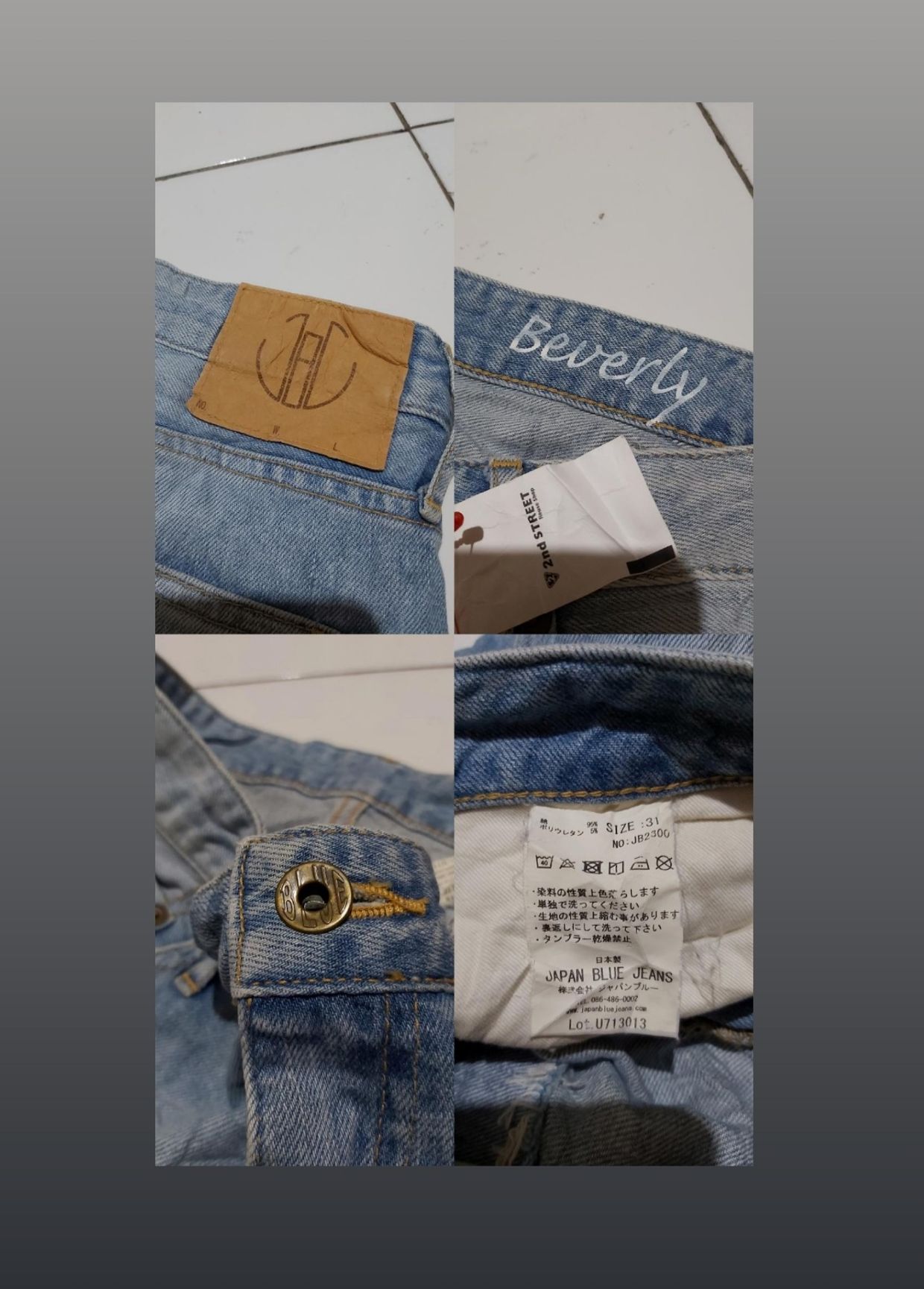 CELANA JINS RIPPED JAPAN BLUE BEVERLY, foto 6
