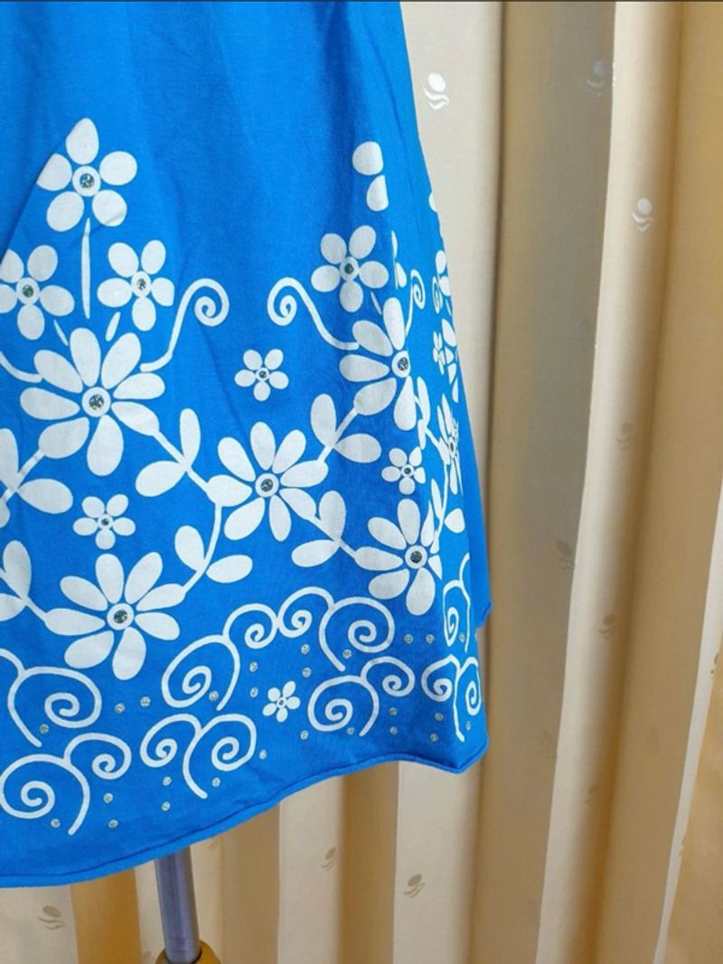 Mini Dress Sabrina Berkerut Bunga-bunga, foto 4