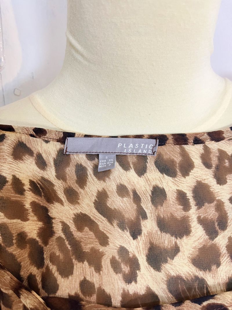 PLASTIC ISLAND Leopard Print Maxi Dress Plisket, foto 8
