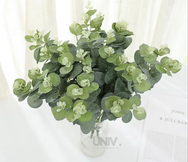 Daun Eucalyptus Daun Bunga Dollar ARTIFICIAL Ekstetik Versi, foto 2