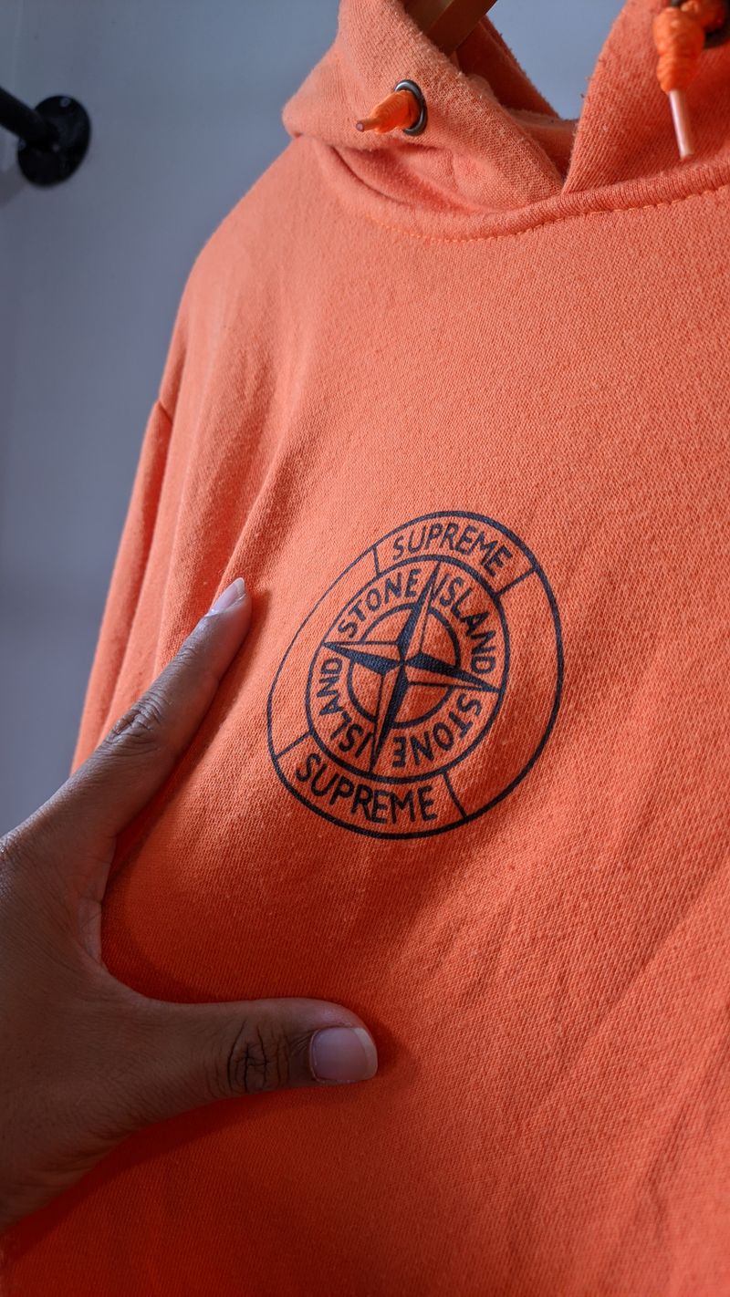 Casual Hoody Pria orange black, foto 6