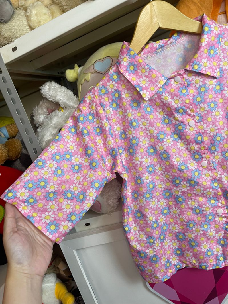 kemeja crop bunga baru (-), foto 2