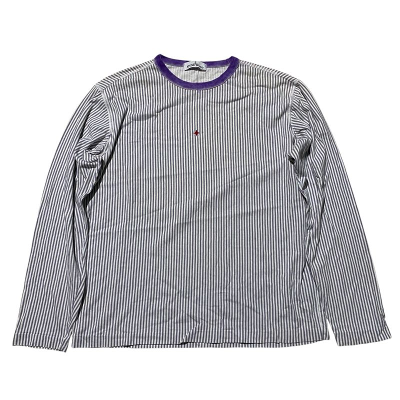 Stone island marina stripe lilac LS tee - Preloved