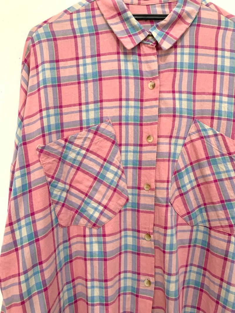 kemeja kotak pink, foto 2