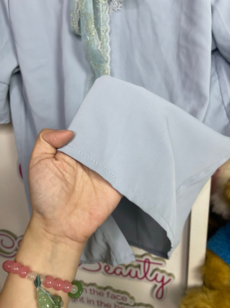 atasan blouse biru pita (-), foto 4