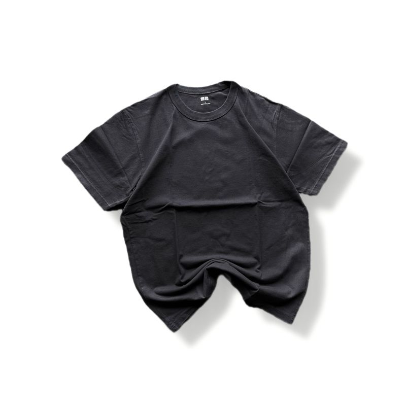Uniqlo Plain Dark Gray Heavy Cotton Tee, foto 2