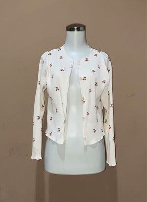 Outer Cardigan Cherry Merah Lucu
