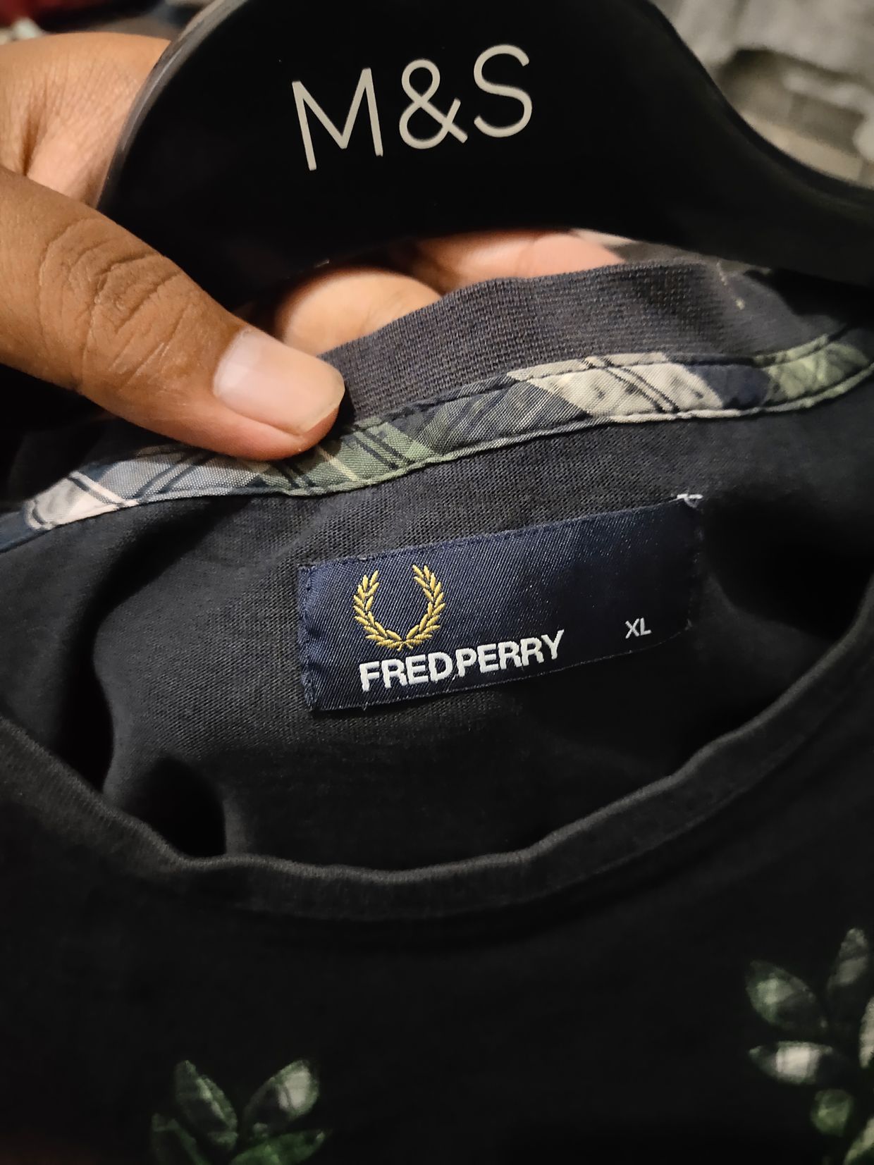 Fred Perry Casual T-shirt Pria navy, foto 3