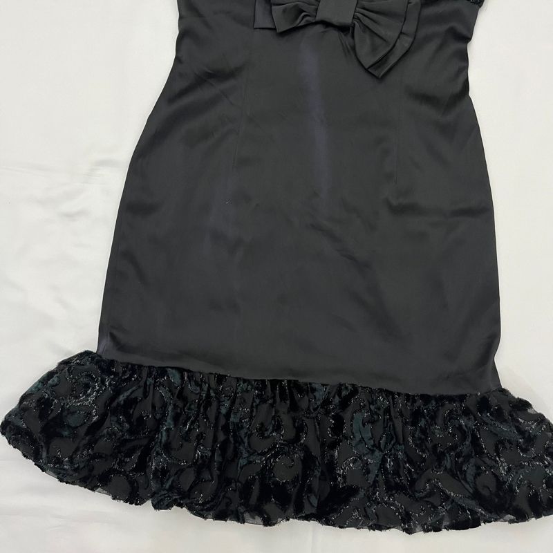black fitted ribbon dress, foto 3