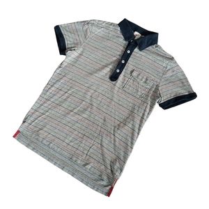 Uniqlo x Michael Bastian Unisex Polo Shirt Stripe Gray sz M