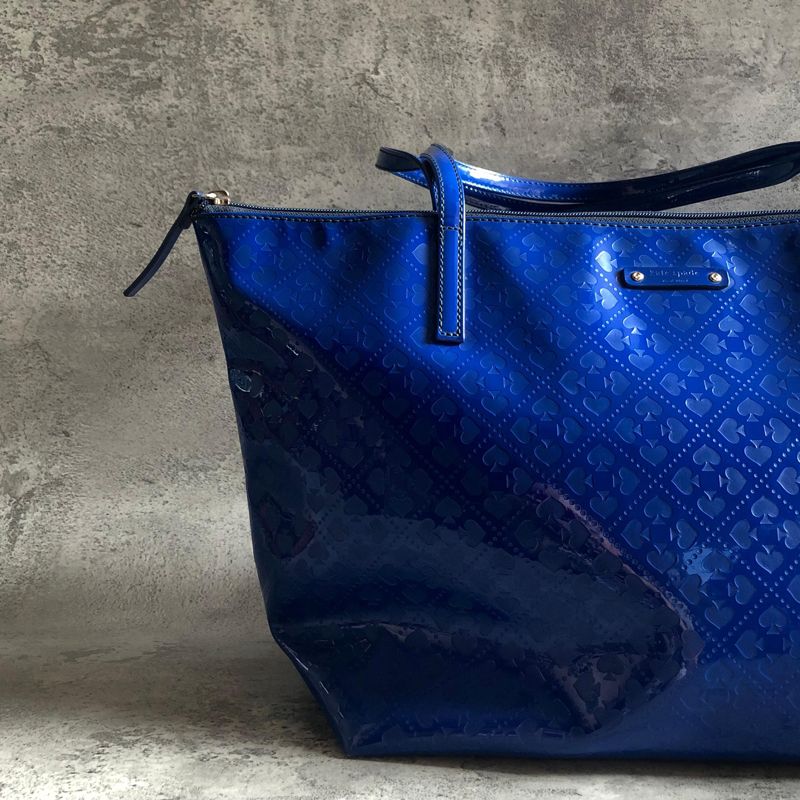 Kate Spade Patent Blue Totebag Authentic, foto 4