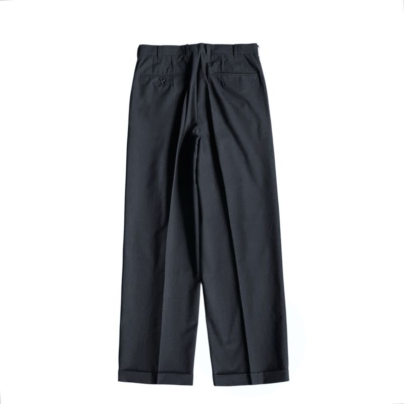 Basic wool tailored cuffed trousers dark grey regular fit pa, foto 2