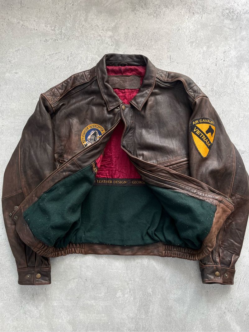 Vintage Leather jacket Pria brown, foto 7