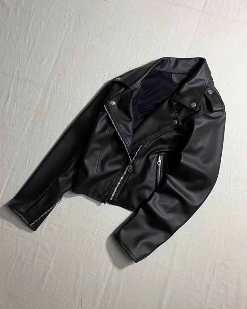 Y2K Biker Leather jacket Wanita black, foto 7