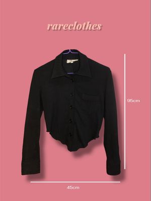 kemeja croptop hitam