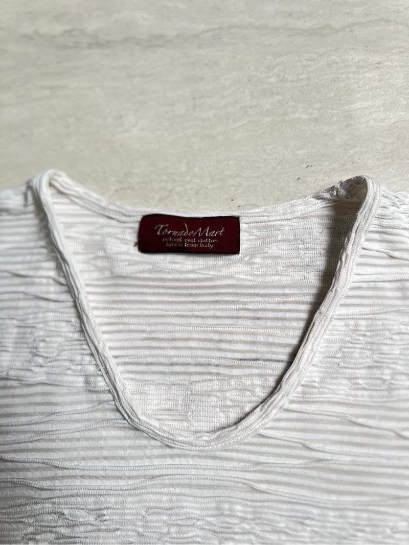 TORNADO MART White 3D Knit T-shirt, foto 7