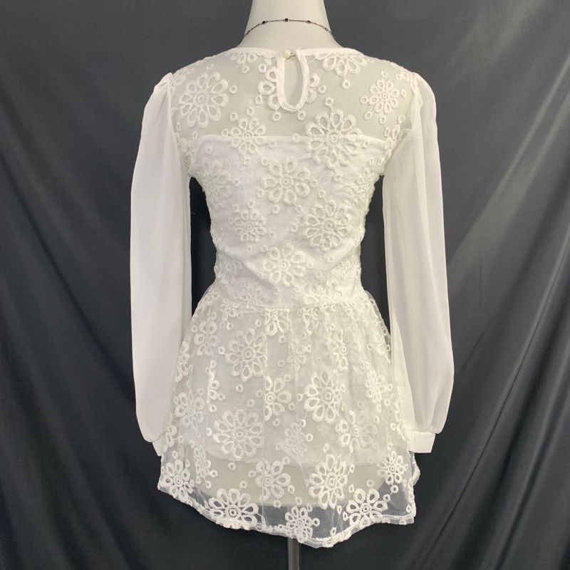 Y2K ELEGANT WHITE LACE MINI DRESS, foto 6