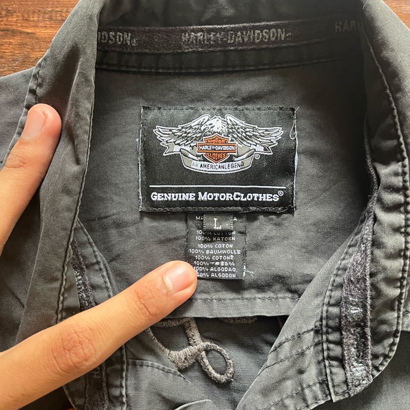 HARLEY DAVIDSON - Black Work Shirt Regular Fit Size L, foto 6