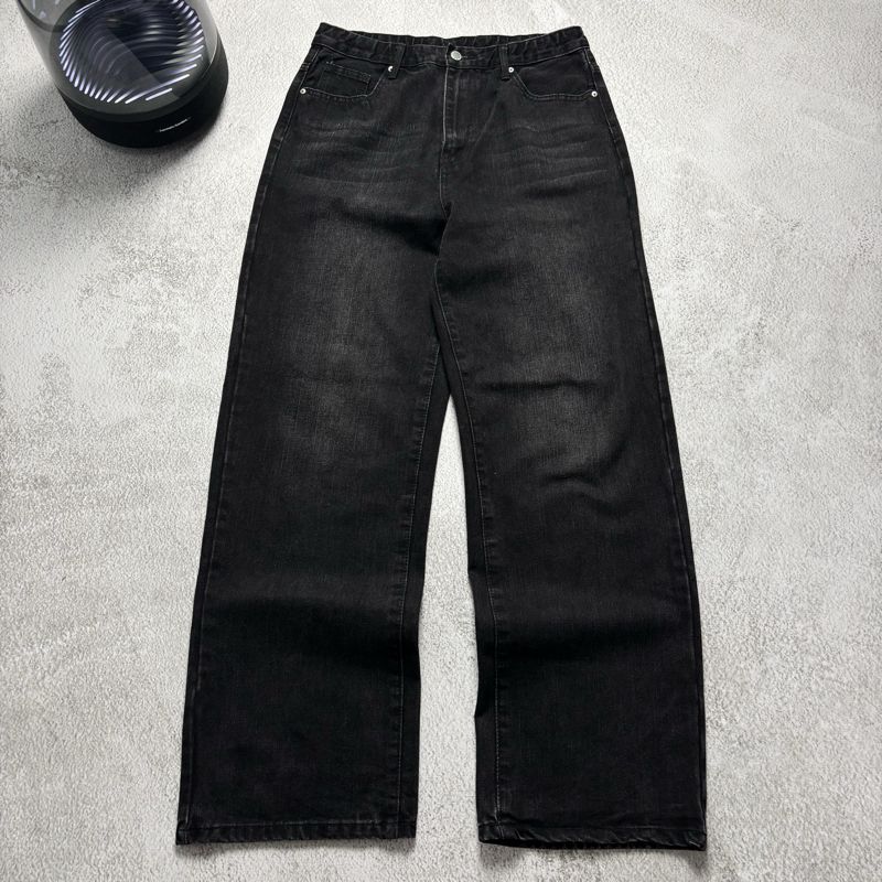 Vintage Retro Washed Black Solid Baggy Jeans size 32, foto 4