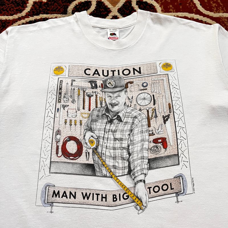 Vintage 1994 Caution Man With Big Tool, foto 2