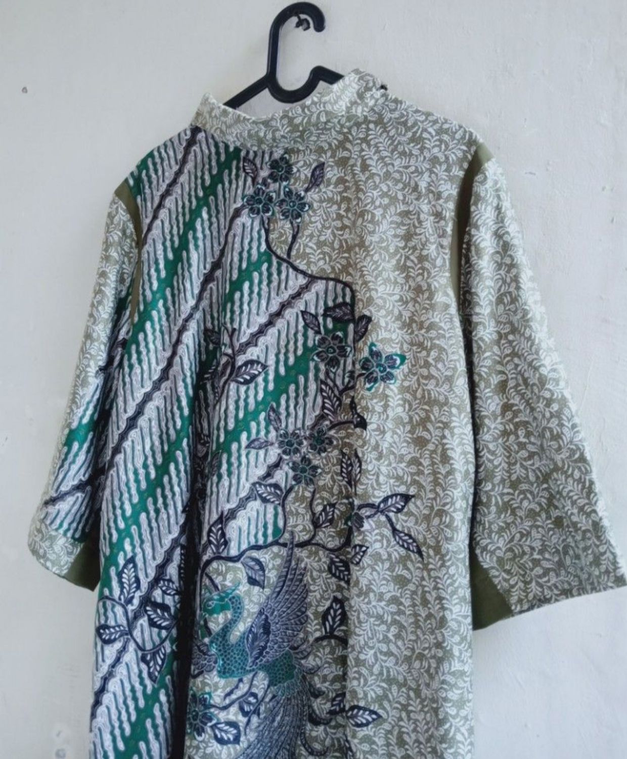 Batik Blouse Wanita green gray, foto 3