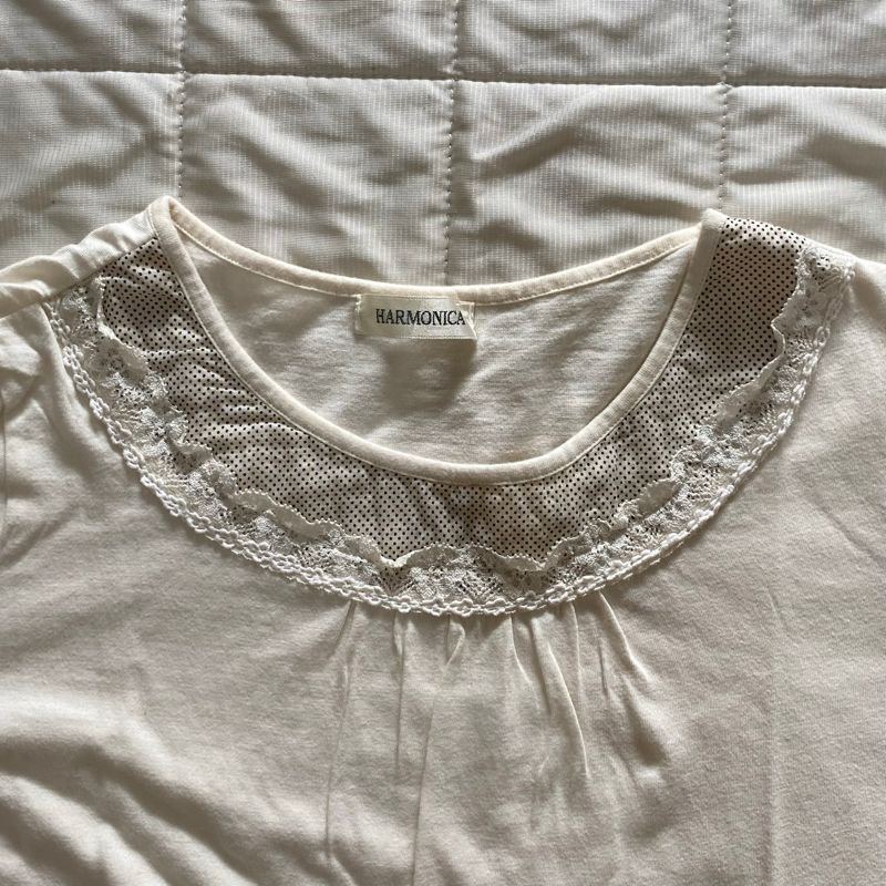polka lace broken white top, foto 5
