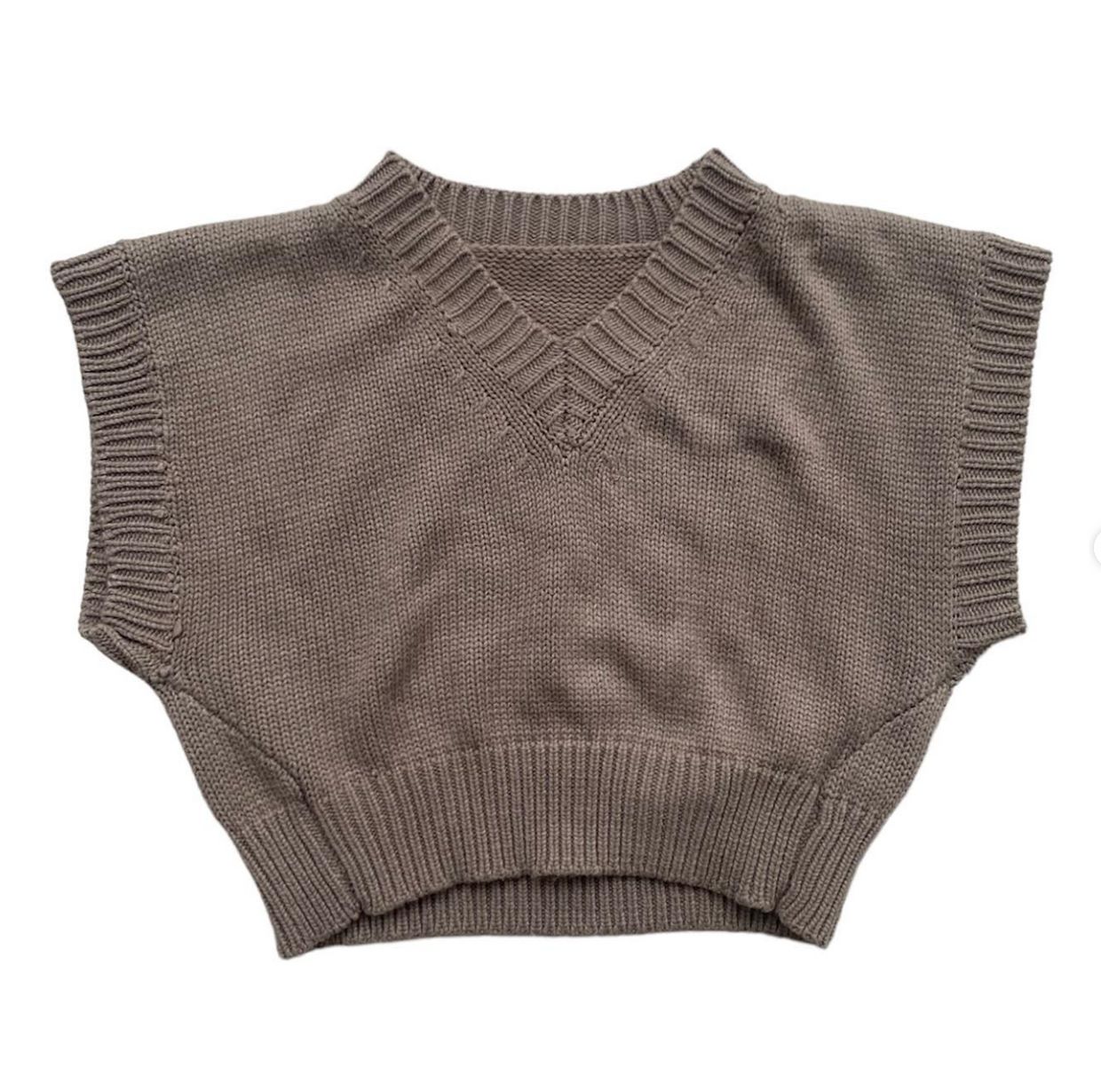 brown crop knit vest — 75k