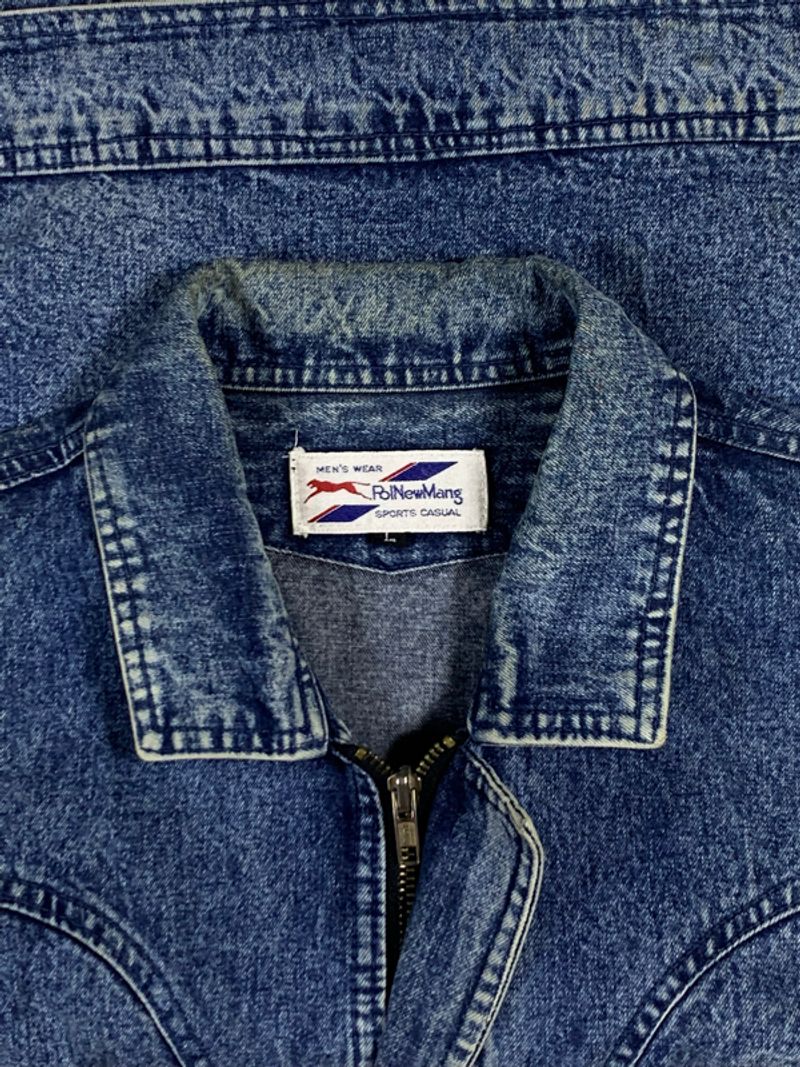 vintage denim zip jacket pol new mang, foto 6
