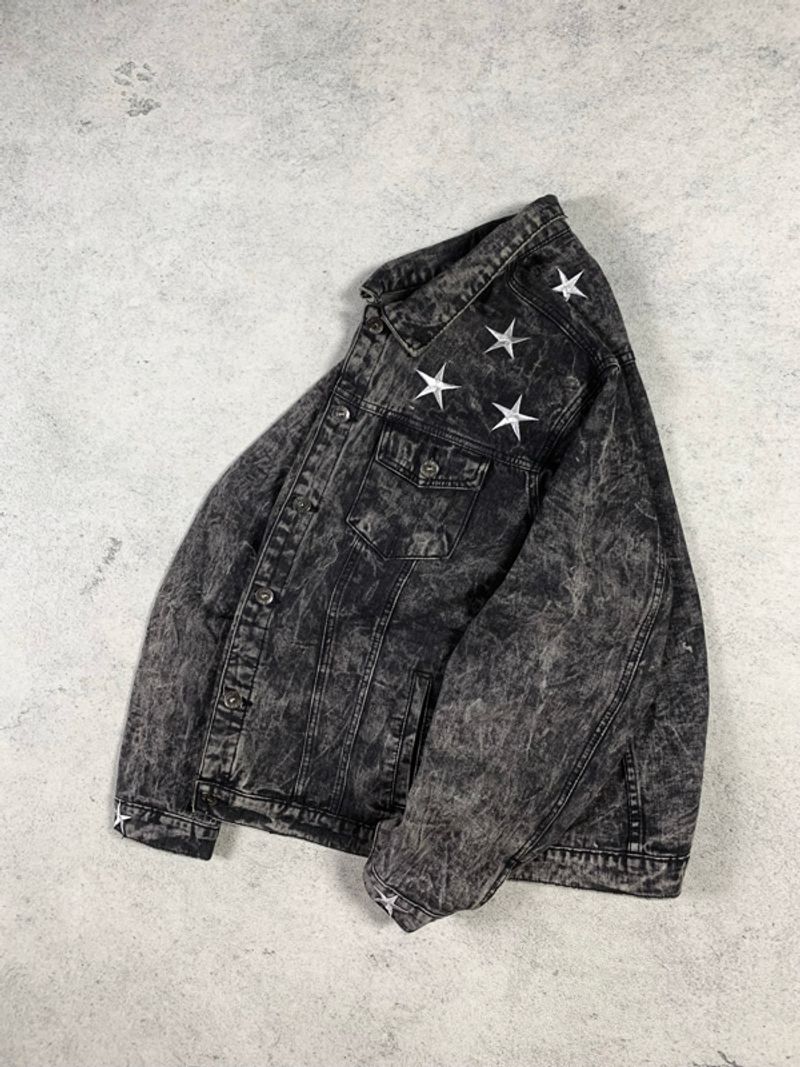 denim grey acid embordiery star jacket, foto 2