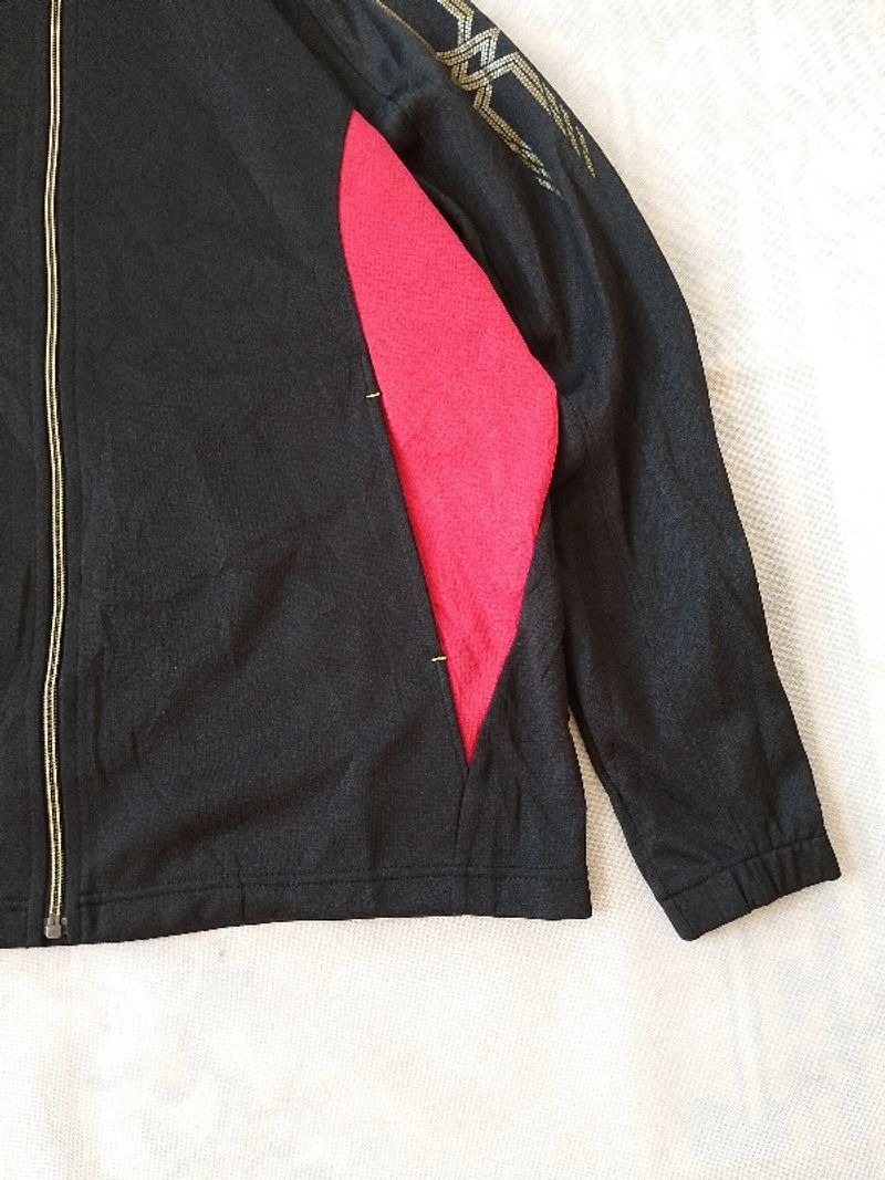 Jaket Tracktop Mizuno Jaspo Black Red Second, foto 4