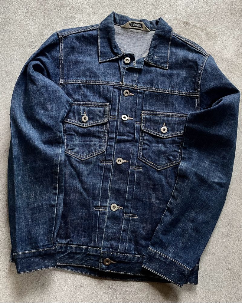 Vtg Plain House Type 2 Raw Denim Jacket Indigo Jeans Boxy, foto 7