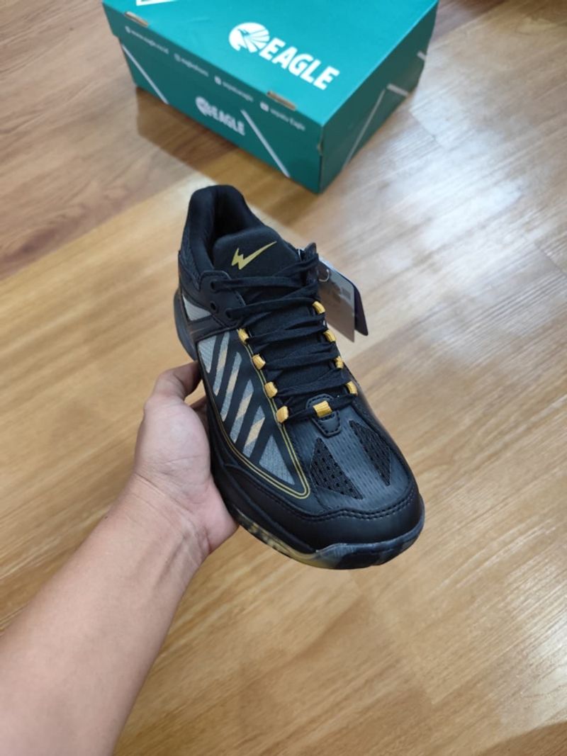 [Termurah] Sneakers - Eagle Badminton Black Yellow, foto 4