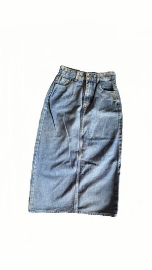 rok jeans belah belakang